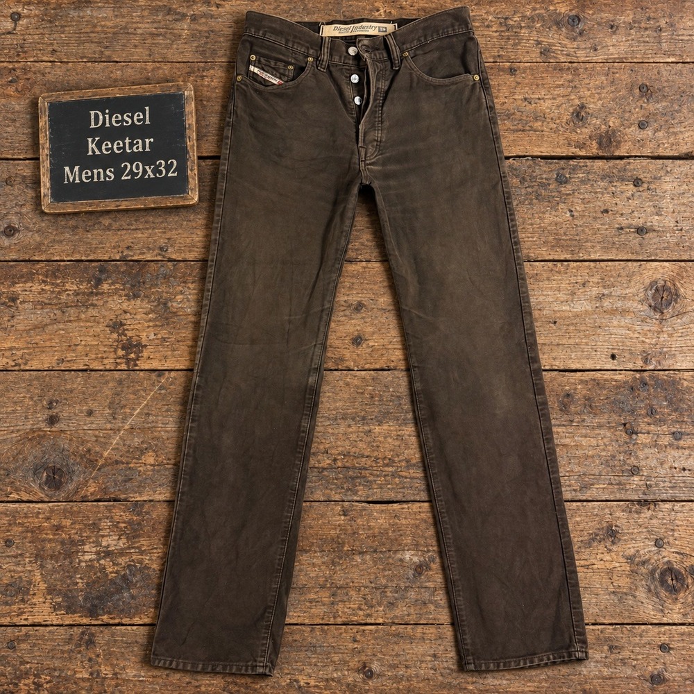 Diesel Keetar Mens 29x32 Brown Straight Leg Moleskin Cotton Pants Made in Italy